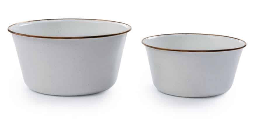 Barebones Enamel Mixing Bowl Set Slate Gray