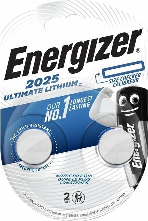 Energizer ULTIMATE LITHIUM 3V CR2025 BL2 battery