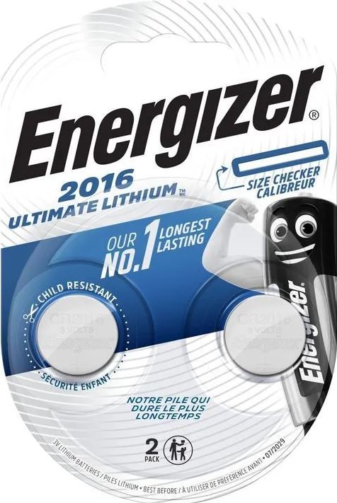 Energizer ULTIMATE LITHIUM 3V CR2016 BL2 battery