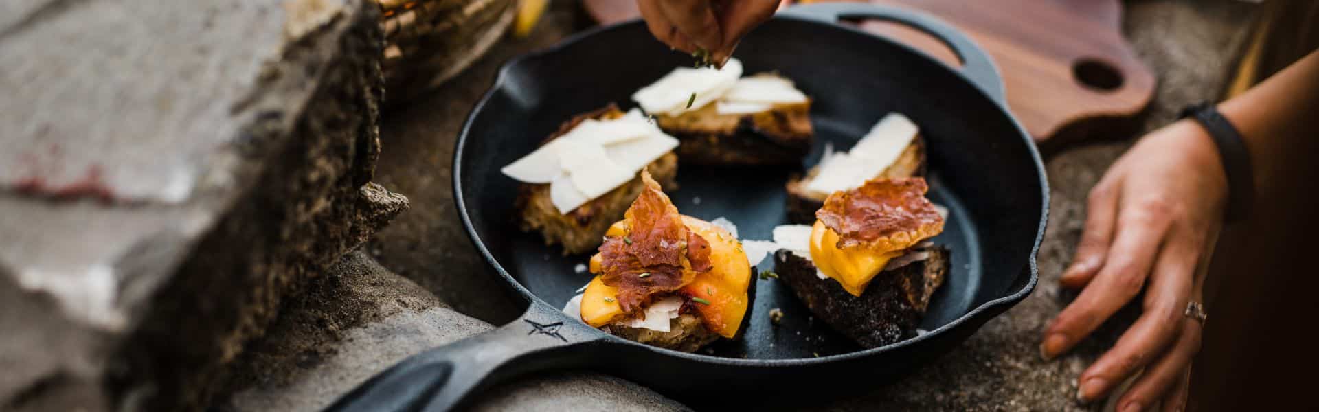 French bread with caramelized pear